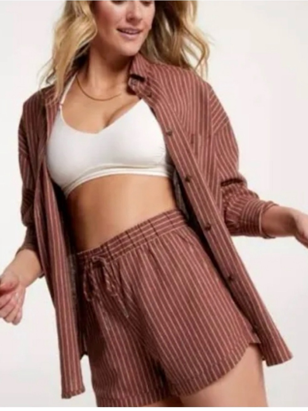 NWT Brown CALIA Size Small Oversized Button Down